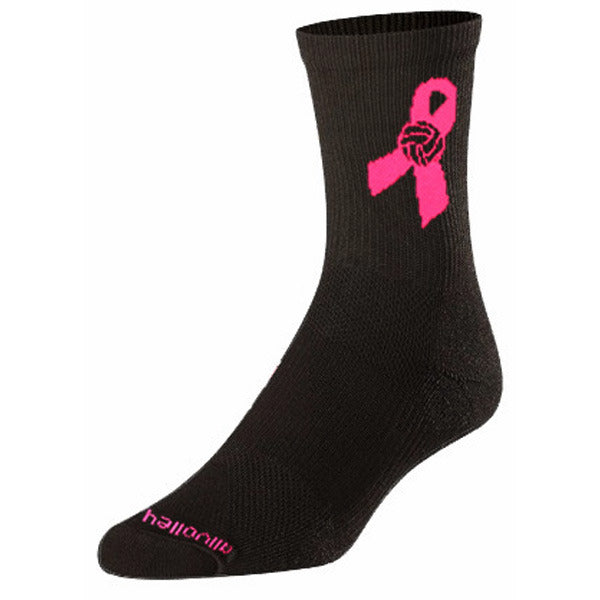 Pink Ribbon Volleyball Crew Socks