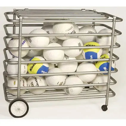 Locking Ball Cage in metal wire construction, used for secure storage, best volleyball equipment organizer | All Volleyball