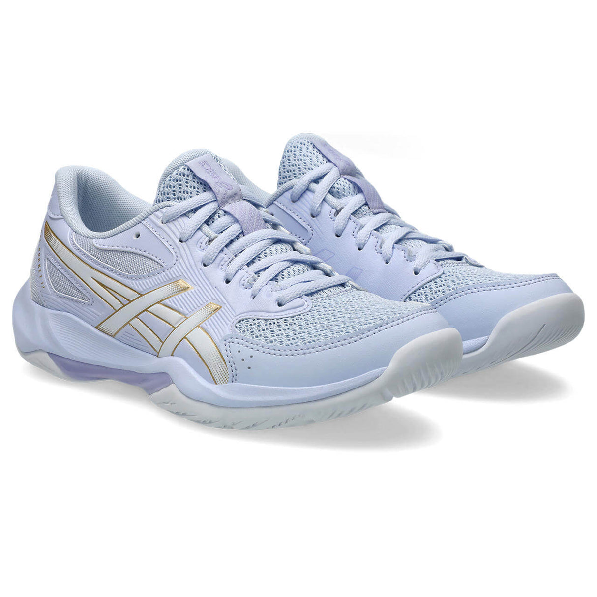 ASICS Women's Gel-Rocket 12 Volleyball Shoe Blue Fade/ Champagne - 4