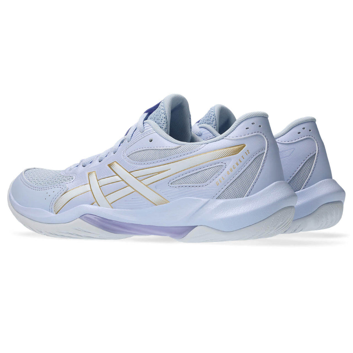 ASICS Women's Gel-Rocket 12 Volleyball Shoe Blue Fade/ Champagne - 5