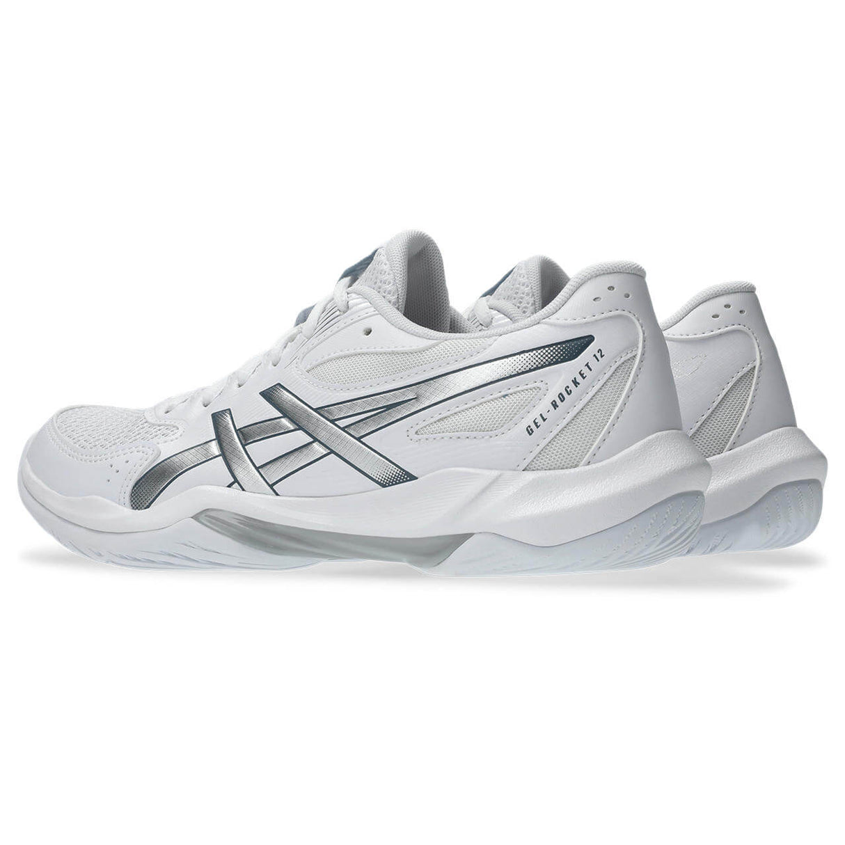 ASICS Women's Gel-Rocket 12 Volleyball Shoe White/Silver - 5