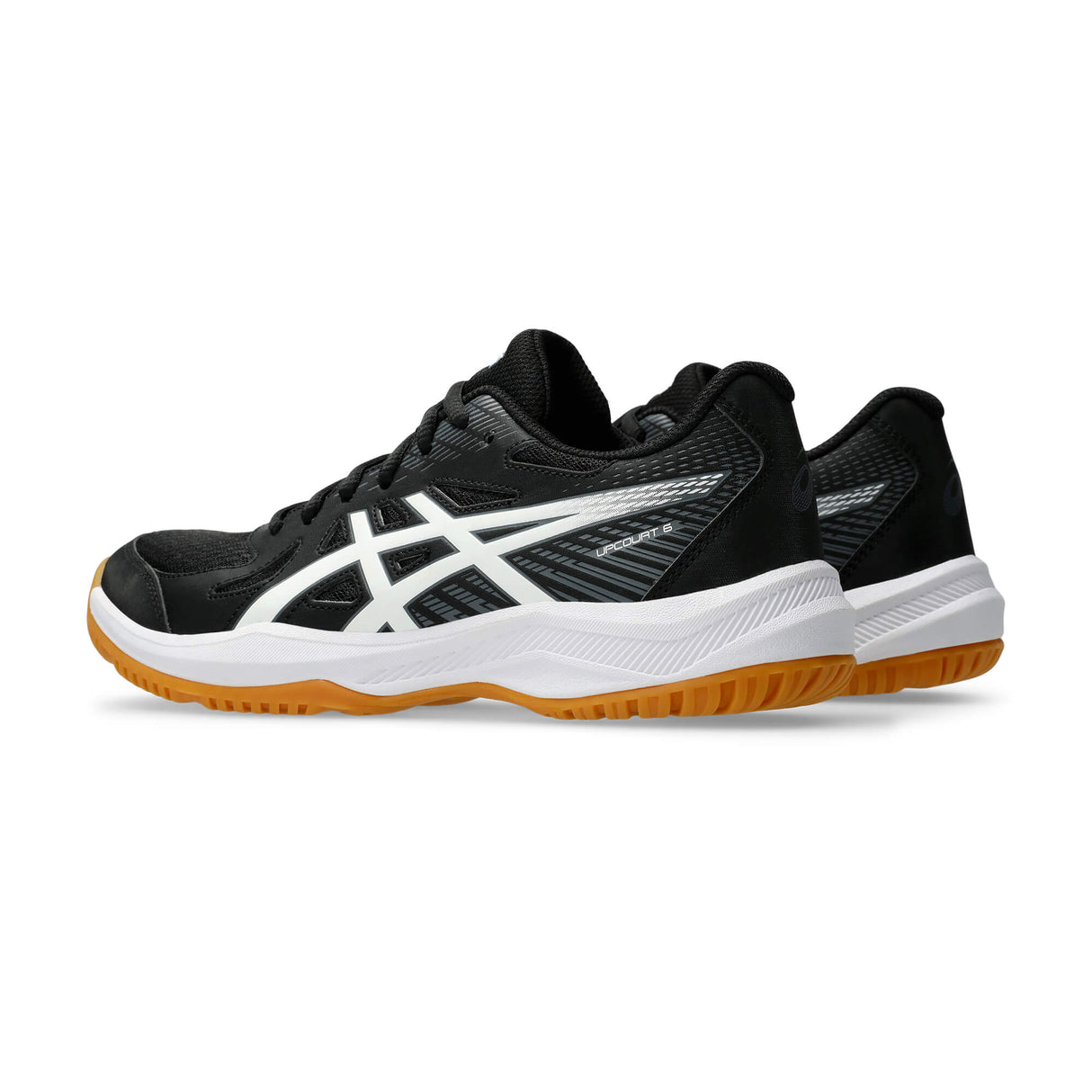 ASICS Women's Upcourt 6 Volleyball Shoe Black/White - 3