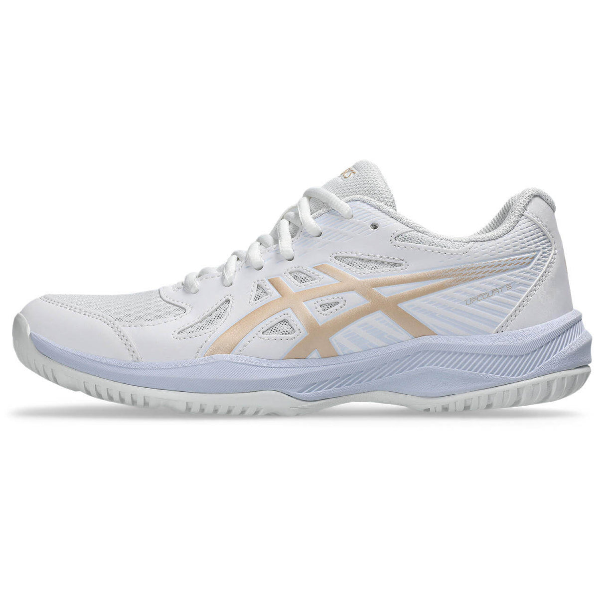 ASICS Women's Upcourt 6 Volleyball Shoe White/CHampagne - 2