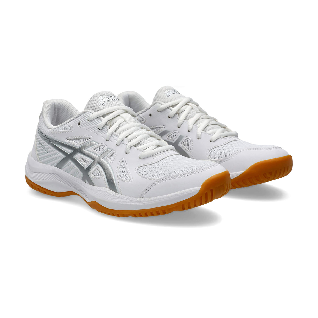 ASICS Women's Upcourt 6 Volleyball Shoe White/Pure Silver - 3