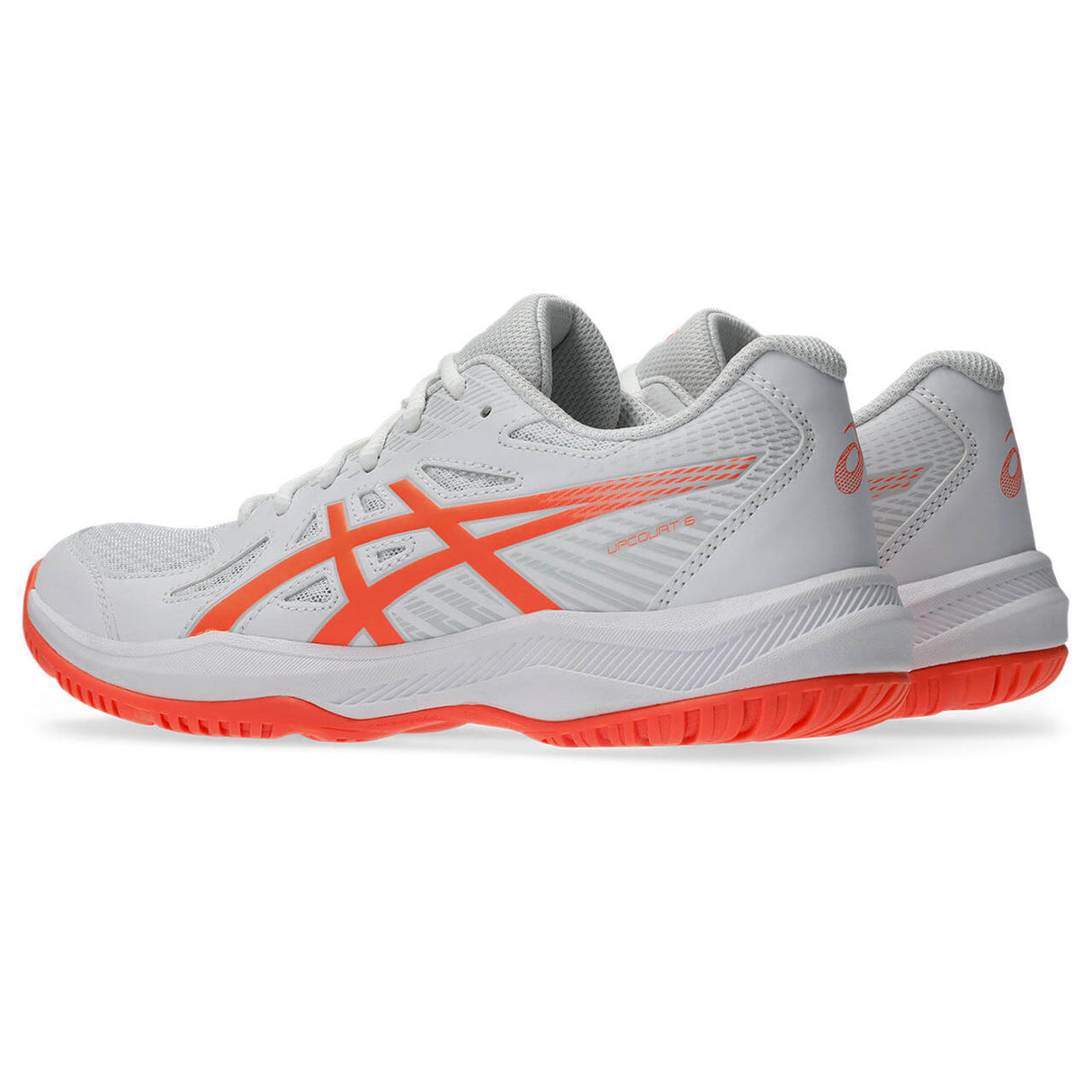 ASICS Women's Upcourt 6 Volleyball Shoe White/Vivid Coral - 5