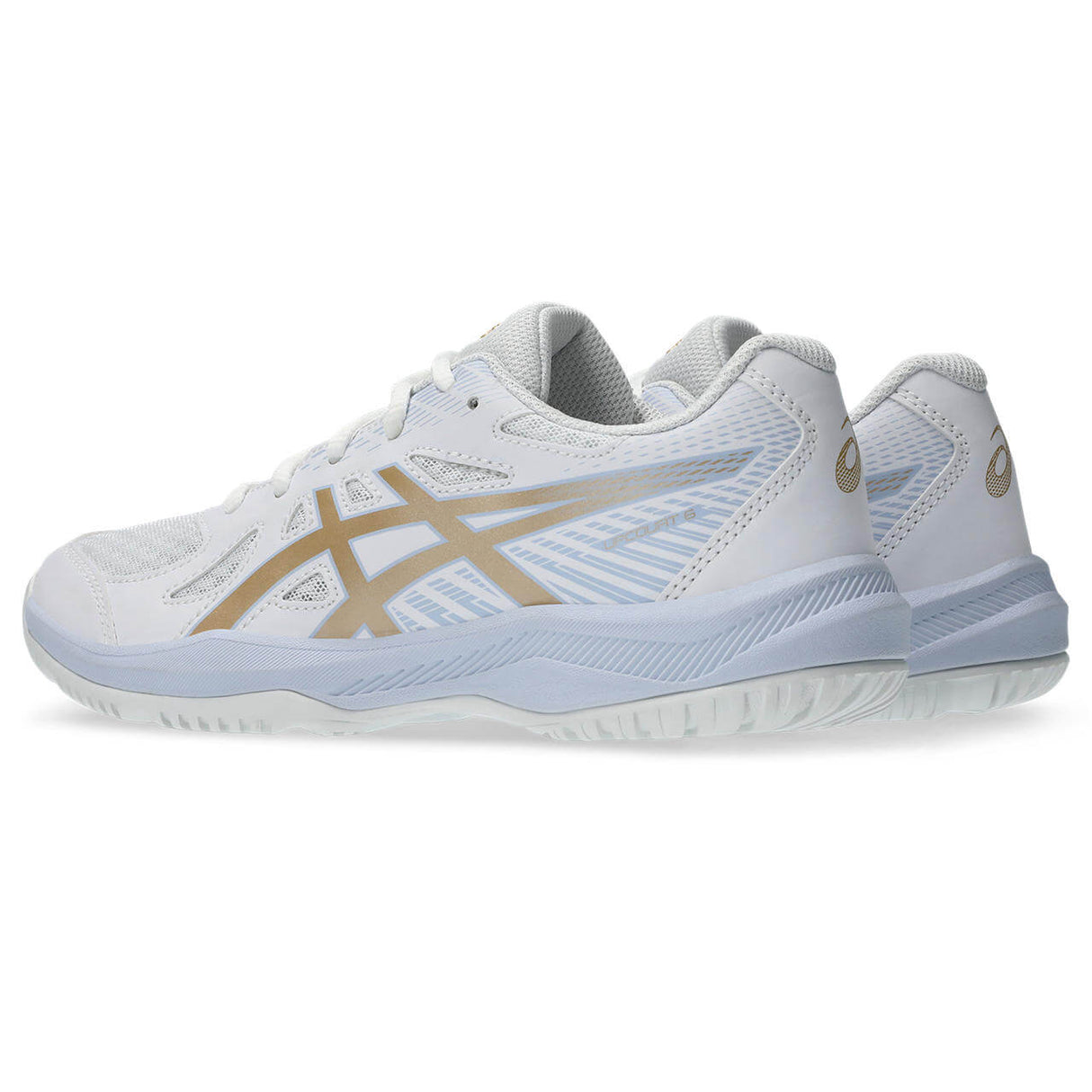 ASICS Youth Upcourt 6 GS Volleyball Shoe White/ Champagne - 4