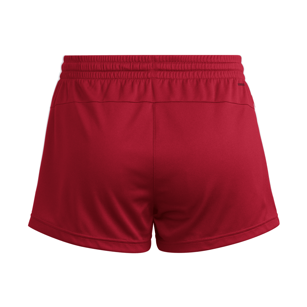 adidas Women's Three Stripe Short - 3" Inseam red back