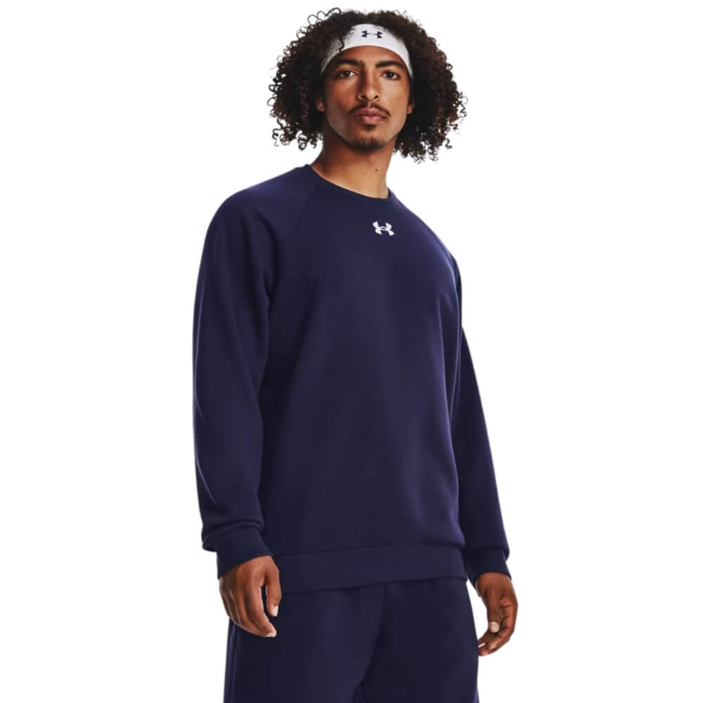 Men's Under Armour Rival Fleece Crew Navy - 1