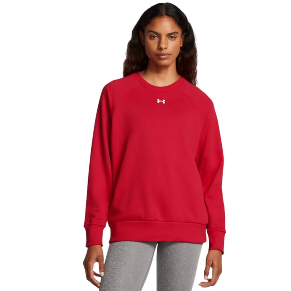 Under Armour Women's Rival Fleece Crew red