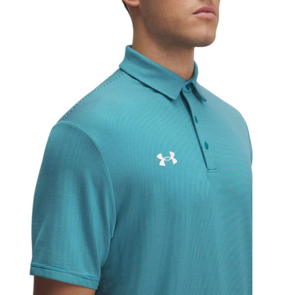 Under Armour Men's Drive Stripe Polo Coastal Teal - 3