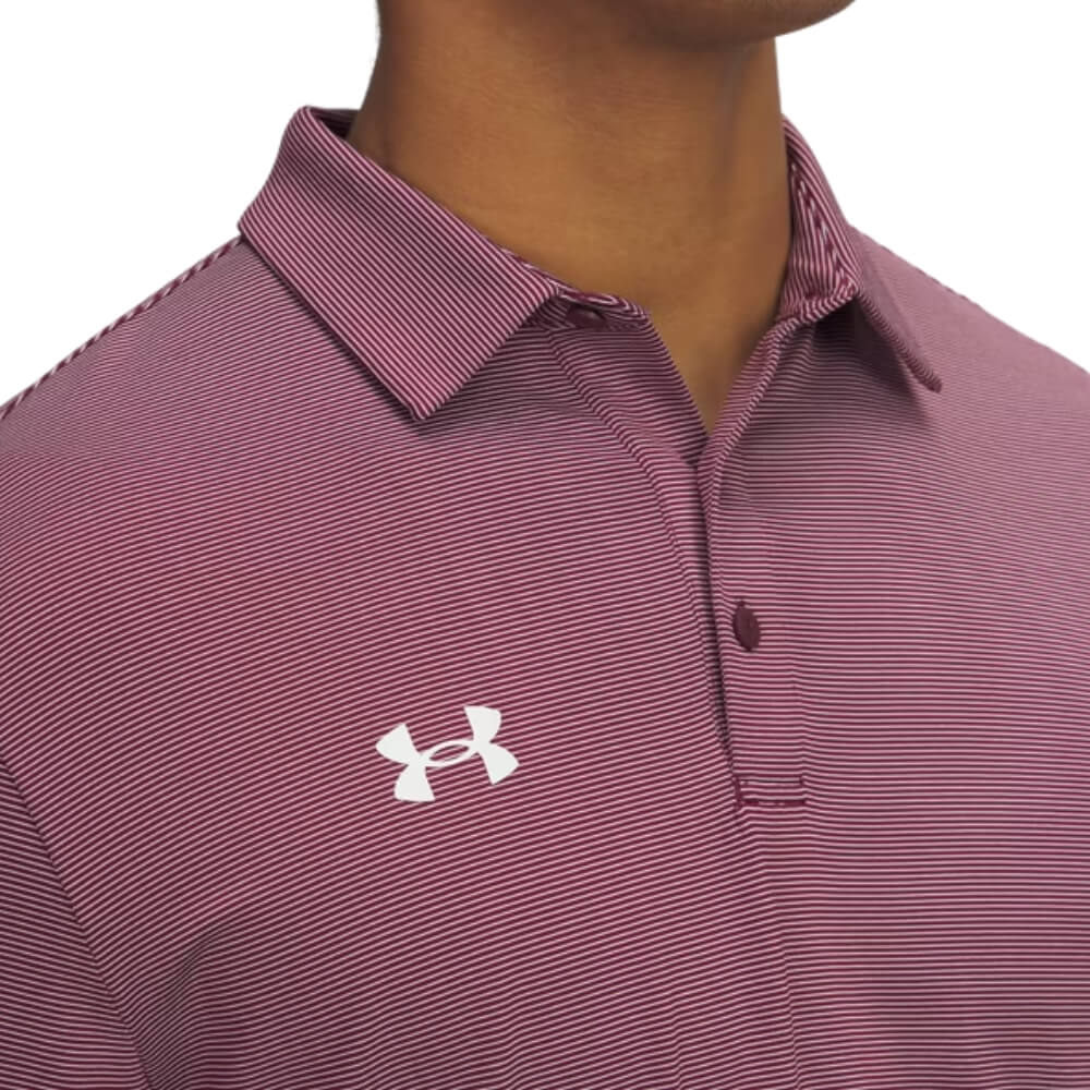 Under Armour Men's Drive Stripe Polo Maroon - 2