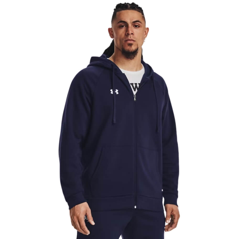 Under Armour Men's Rival Fleece Full Zip Hoodie  Navy - 1