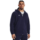 Under Armour Men's Rival Fleece Full Zip Hoodie  Navy - 1