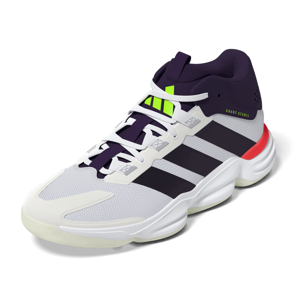 adidas Men's Court Stabil Volleyball Shoe White Black - 4