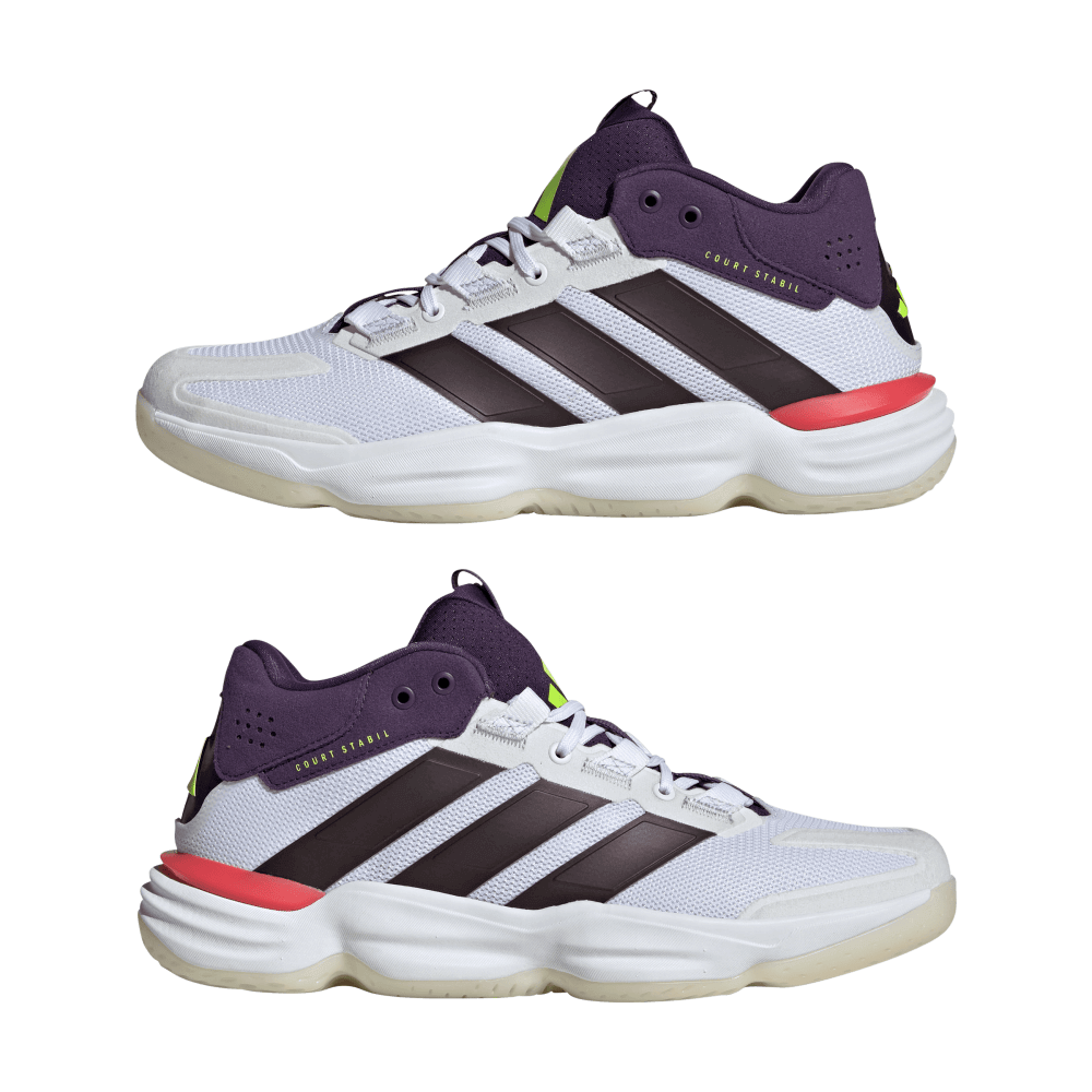 adidas Men's Court Stabil Volleyball Shoe White Black - 9