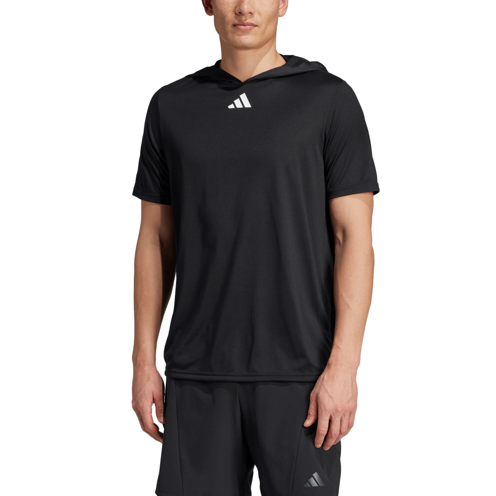 adidas Men's D4T Short Sleeve Lightweight Hoodie Black_2