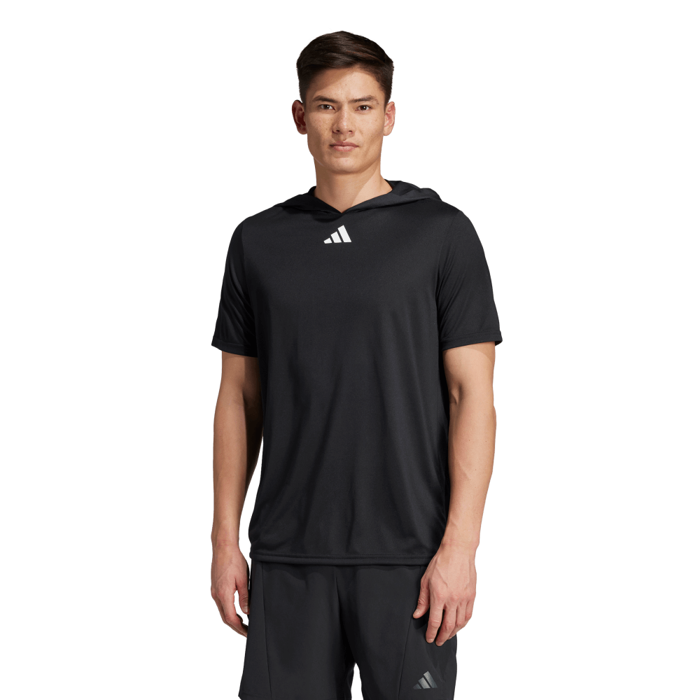 adidas Men's D4T Short Sleeve Lightweight Hoodie Black_3