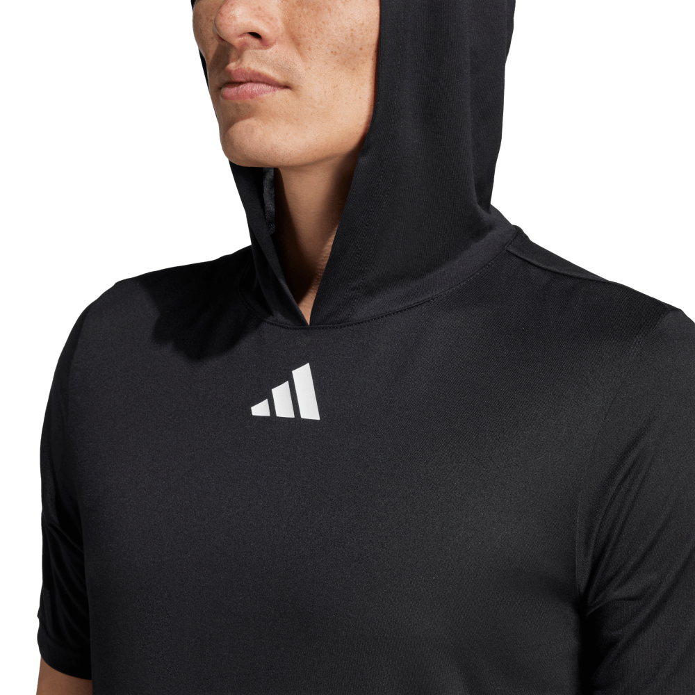 adidas Men's D4T Short Sleeve Lightweight Hoodie Black_5