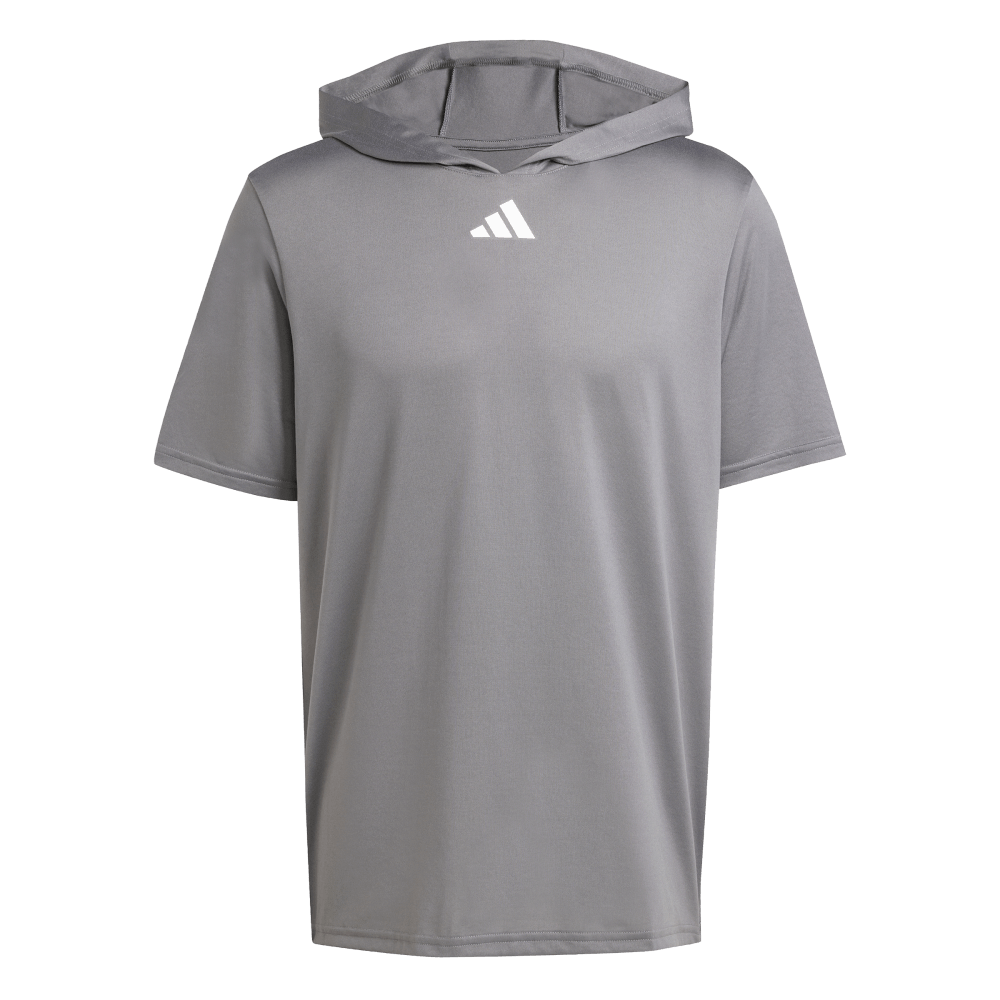 adidas Men's D4T Short Sleeve Lightweight Hoodie Dark Gray