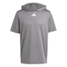 adidas Men's D4T Short Sleeve Lightweight Hoodie Dark Gray
