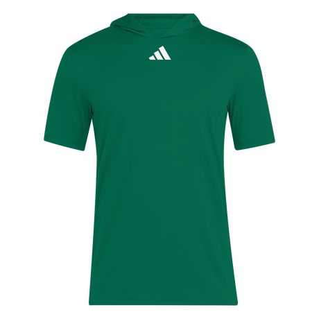 adidas Men's D4T Short Sleeve Lightweight Hoodie Dark Green