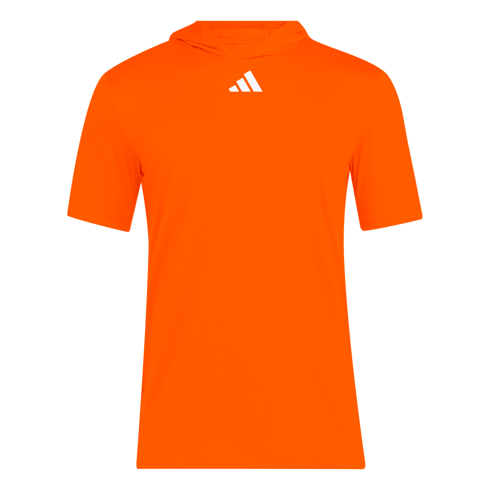 adidas Men's D4T Short Sleeve Lightweight Hoodie Orange