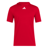 adidas Men's D4T Short Sleeve Lightweight Hoodie Red