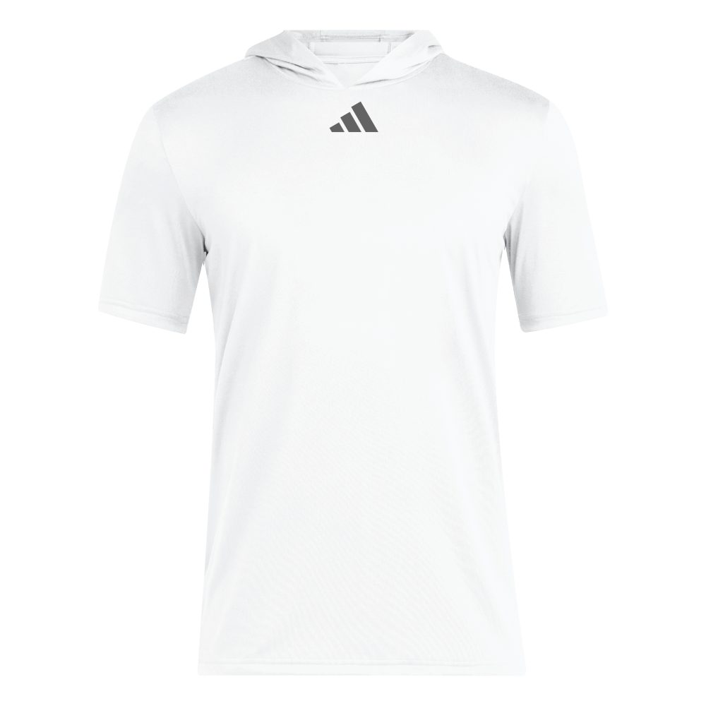 adidas Men's D4T Short Sleeve Lightweight Hoodie White