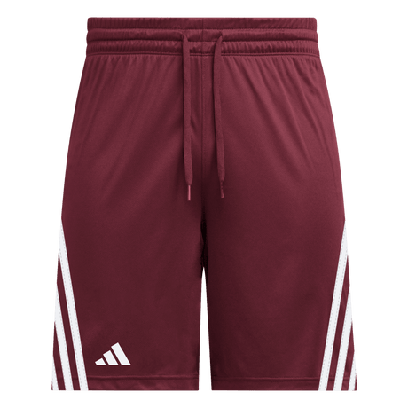 adidas Men's Three Stripe Short - 7" Inseam Maroon