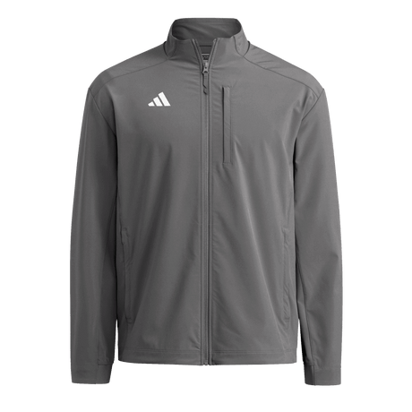 adidas Men's Woven Full Zip Travel Jacket Dark Gray