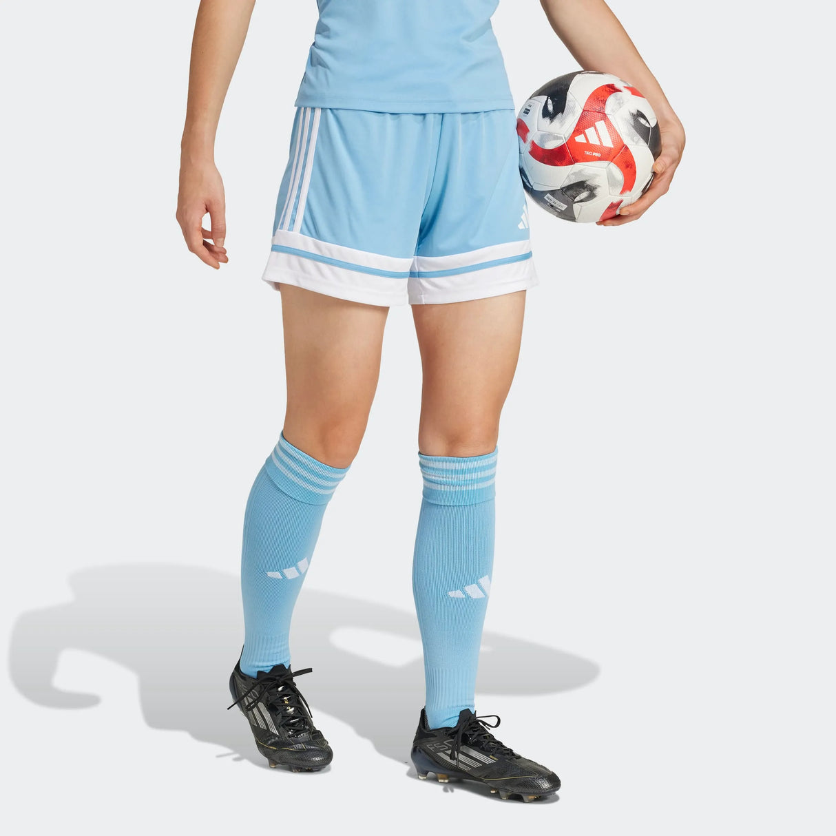 adidas Women's Squadra 25 Short - 5" Inseam Light Blue - 5