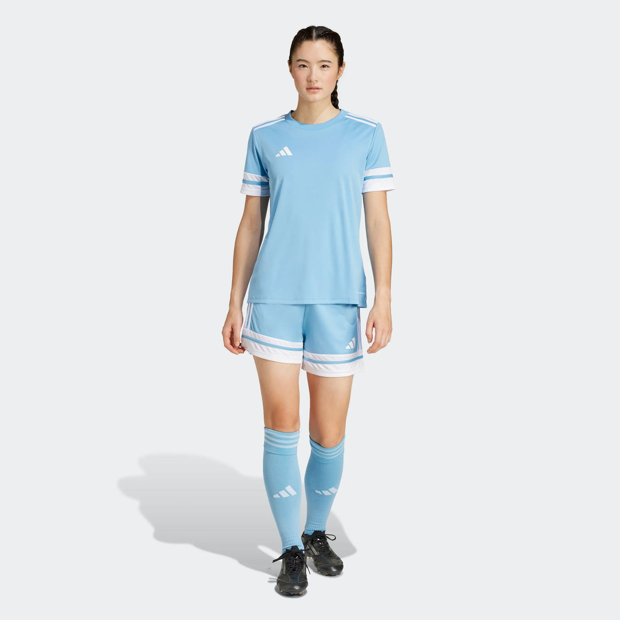 adidas Women's Squadra 25 Short - 5" Inseam Light Blue - 7