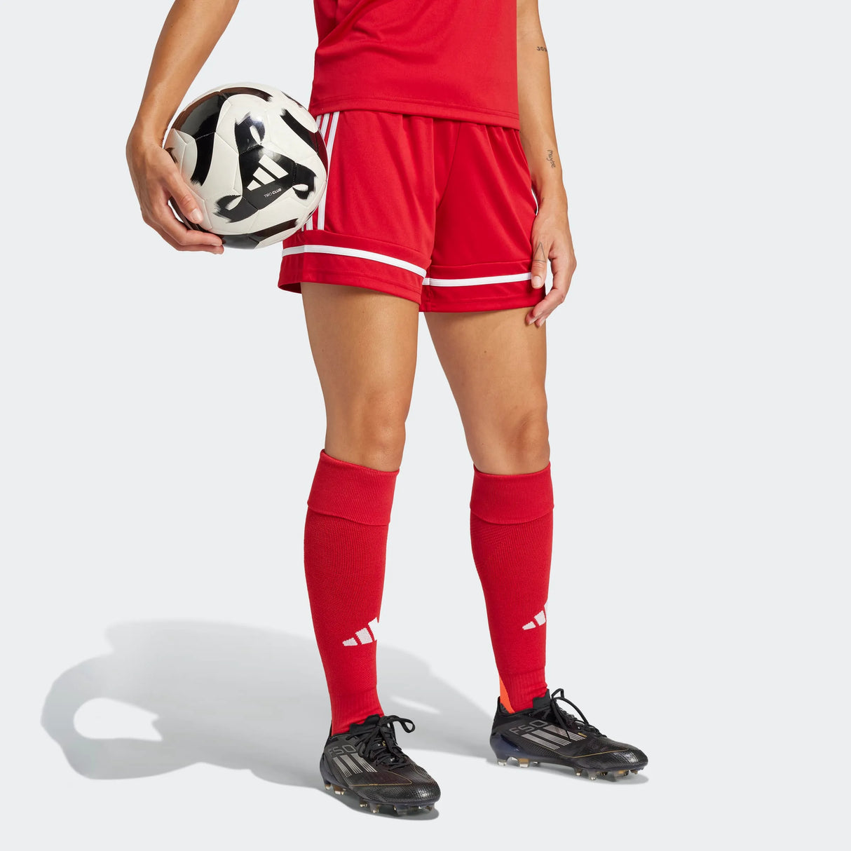 adidas Women's Squadra 25 Short - 5" Inseam Red - 5