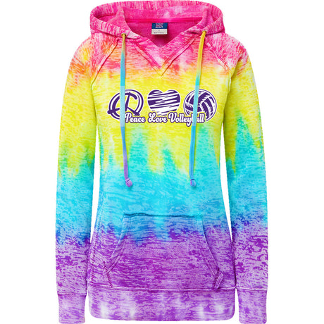 Peace, Love, Volleyball Tie Dye Hoodie