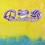 Peace, Love, Volleyball Tie Dye Hoodie