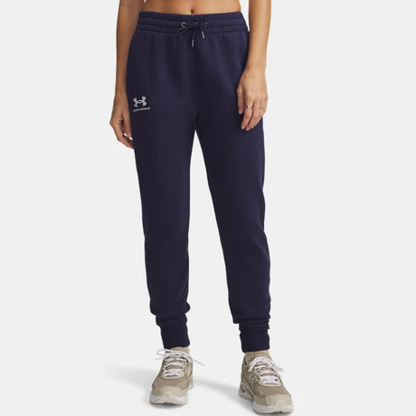 Under Armour Women's Icon Fleece Jogger, navy joggers with elastic waistband and cuffs, best volleyball apparel | All Volleyball