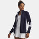 Under Armour Women's Team Knit Warm-Up Jacket in navy, featuring a zip-front and tailored fit; best volleyball gear | All Volleyball.