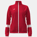 Under Armour Women's Team Knit Warm-Up Jacket in red featuring a zip front, suitable for best volleyball attire | All Volleyball