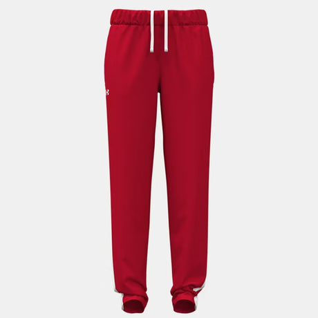 Under Armour Women's Team Knit Warm-Up Pant in red with elastic waist, best volleyball apparel | All Volleyball